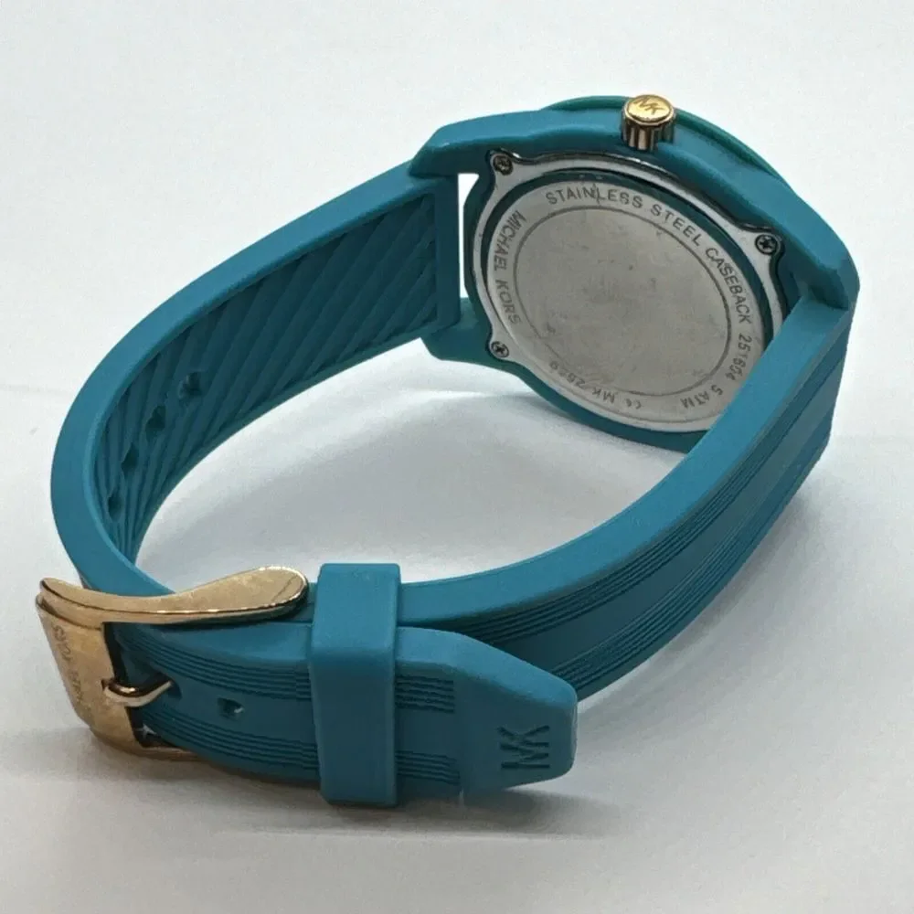 Michael Kors MK2559 Women's Turquoise Silicone Strap Analog Dial Watch JNA301